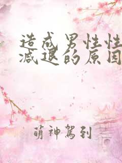 造成男性性功能减退的原因