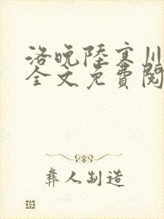 洛晚陆寒川小说全文免费阅读