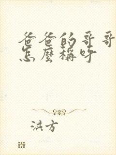 爸爸的哥哥孩子怎么称呼