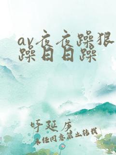 av夜夜躁狠狠躁日日躁
