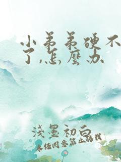 小弟弟硬不起来了,怎么办