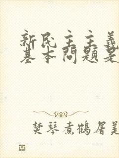 新民主主义革命基本问题是