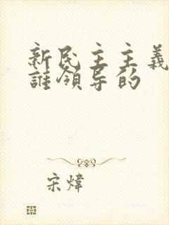 新民主主义革命谁领导的