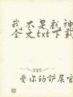 我不是戏神小说全文txt下载
