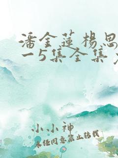 潘金莲杨思敏1一5集全集免费播放