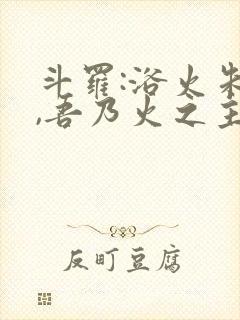 斗罗:浴火朱雀,吾乃火之主宰