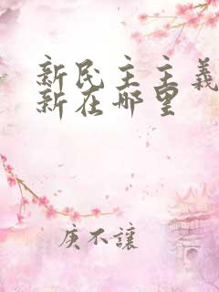 新民主主义革命新在哪里