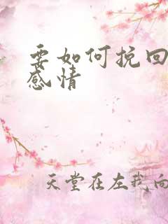 要如何挽回一段感情