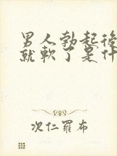 男人勃起后很快就软了是什么原因