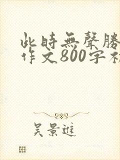 此时无声胜有声作文800字初三
