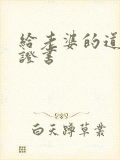 给老婆的道歉保证书