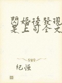 闪婚后发现老公是上司全文免费阅读小说