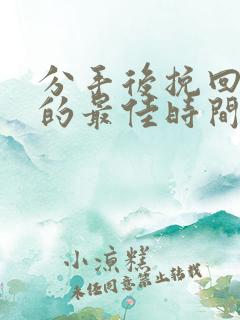 分手后挽回感情的最佳时间