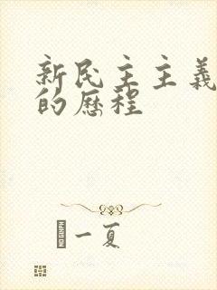 新民主主义革命的历程