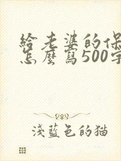 给老婆的保证书怎么写500字