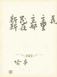 新民主主义革命新在哪里