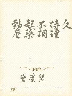 勃起不持久吃什么药调理