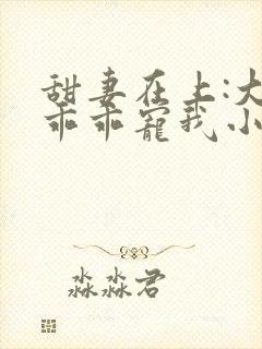 甜妻在上:大叔乖乖宠我小说