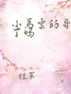 小马云的哥哥死了吗