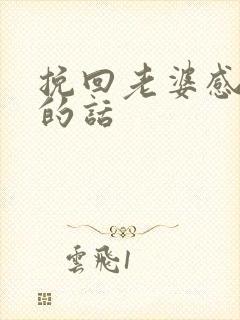 挽回老婆感动哭的话