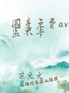 国产免费av一区不卡