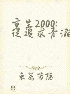 重生2000:从追求青涩校花同桌开始正