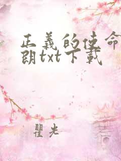 正义的使命厉元朗txt下载