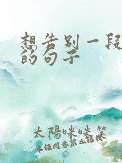 想告别一段感情的句子