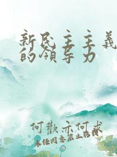 新民主主义革命的领导力