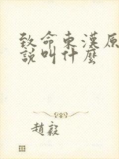 致命东汉原著小说叫什么