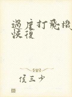 过度打飞机怎样恢复