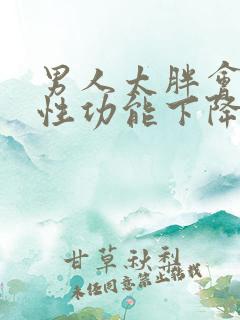 男人太胖会不会性功能下降呢