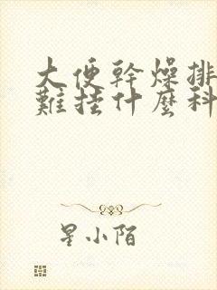 大便干燥排便困难挂什么科