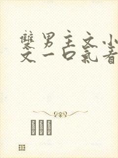 双男主文小说推文一口气看完