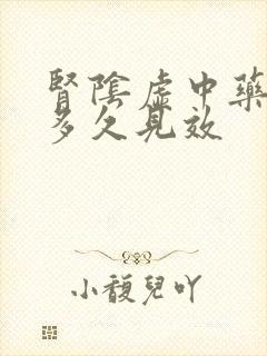 肾阴虚中药调理多久见效