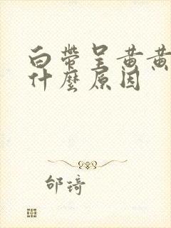 白带呈黄黄色是什么原因