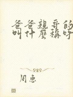 爸爸亲哥的老婆叫什么称呼