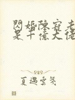 闪婚陈宠老公竟是千亿大佬