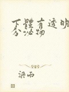 下体有透明胶状分泌物