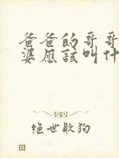 爸爸的哥哥的老婆应该叫什么