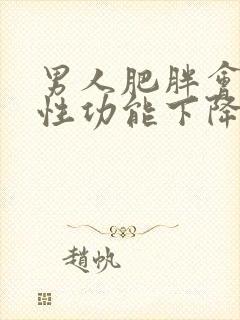 男人肥胖会导致性功能下降吗