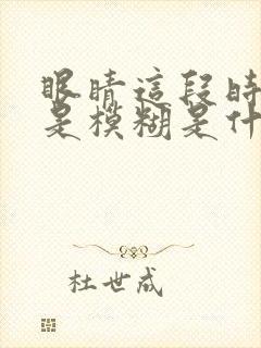 眼睛这段时间老是模糊是什么原因