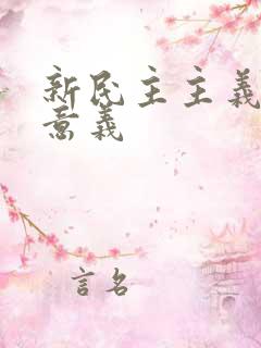 新民主主义革命意义