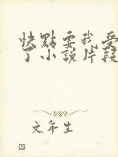 快点要我受不了了小说片段