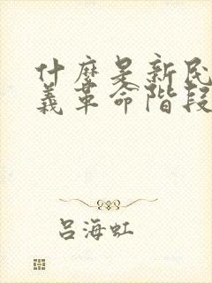 什么是新民主主义革命阶段的开端