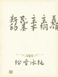 新民主主义革命的基本纲领是什么