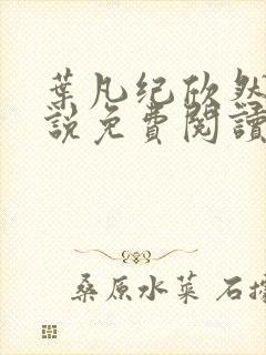 叶凡纪欣然的小说免费阅读最新章节更新时间