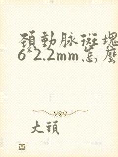 颈动脉斑块3.6*2.2mm怎么治