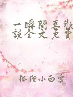 一瞬间喜欢你小说全文免费阅读