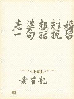 老婆想离婚老公一句话挽留